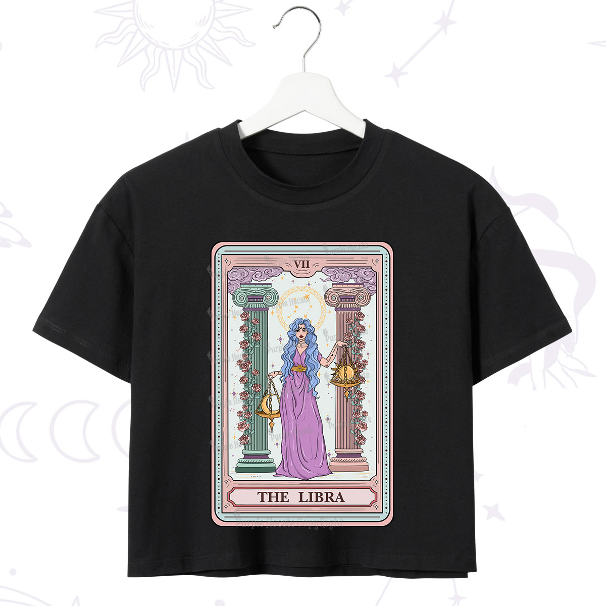 Purplehecate The Libra Goddess Tarot Crop T-Shirt