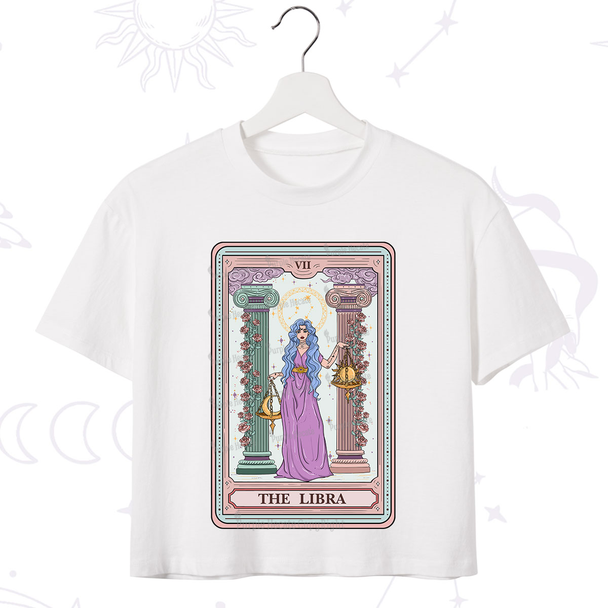 Purplehecate The Libra Goddess Tarot Crop T-Shirt