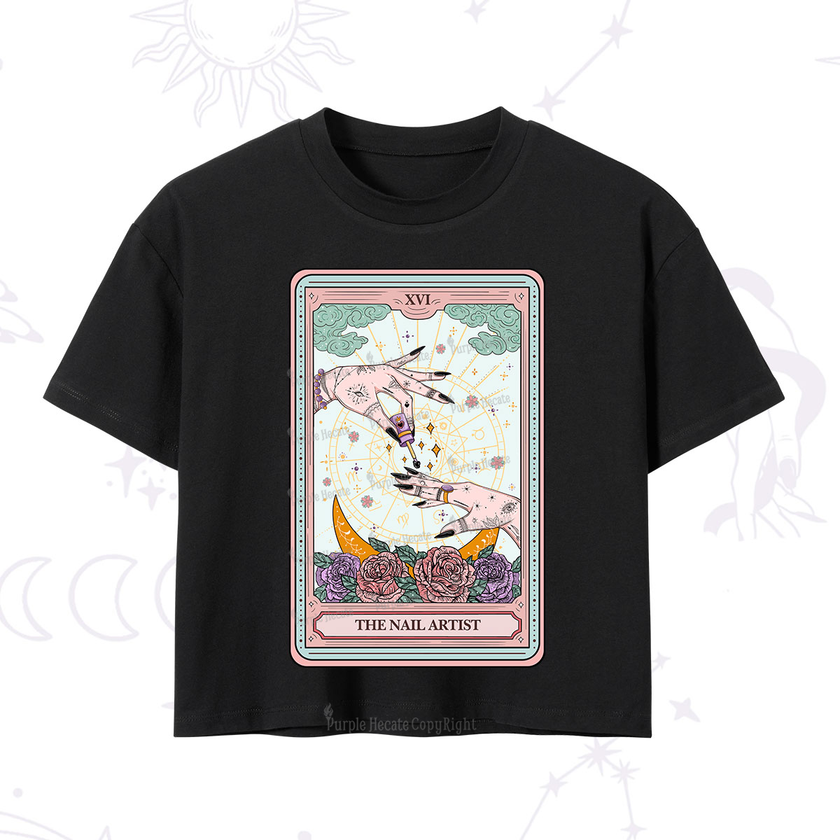 Purplehecate The Nail Artist Tarot Crop T-Shirt