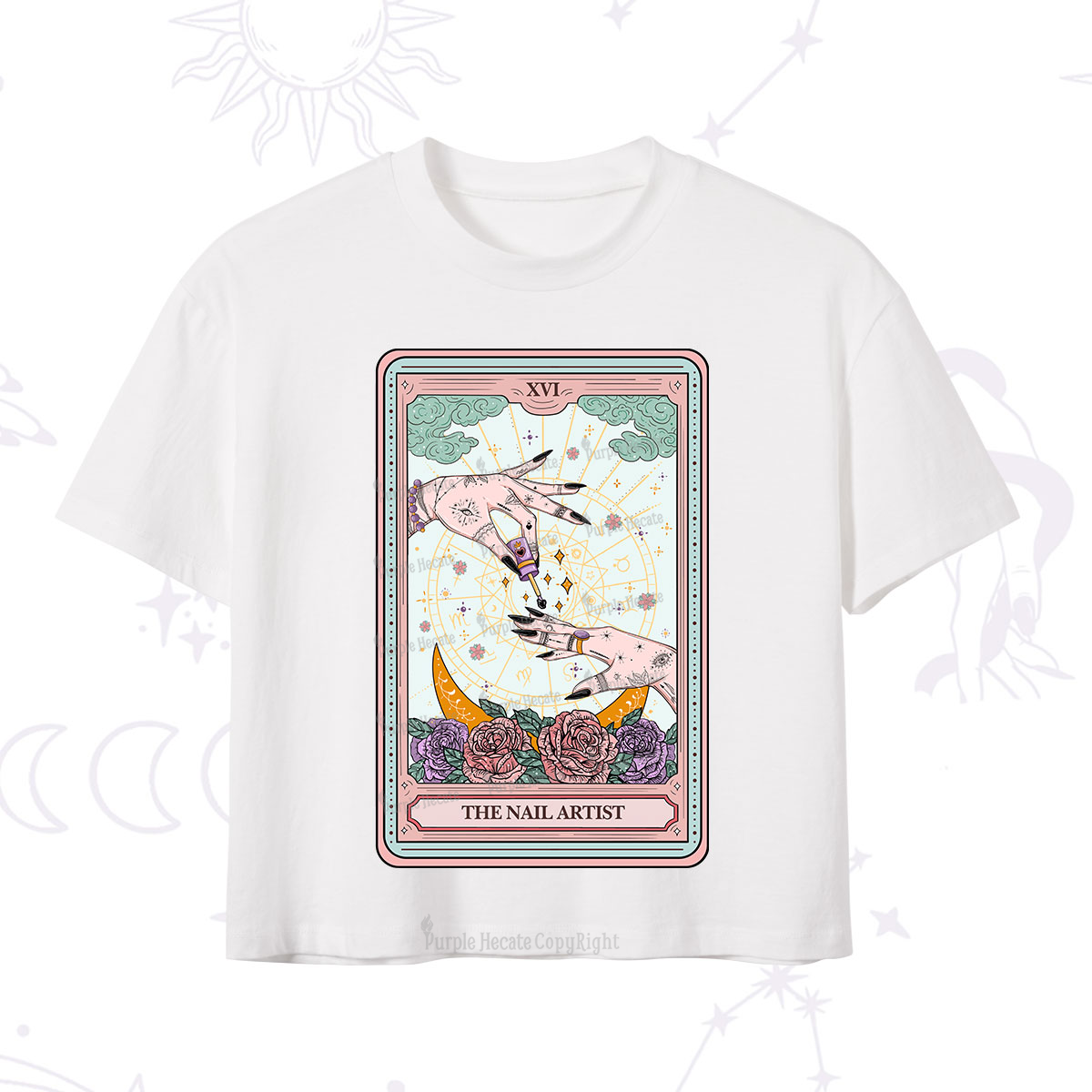 Purplehecate The Nail Artist Tarot Crop T-Shirt