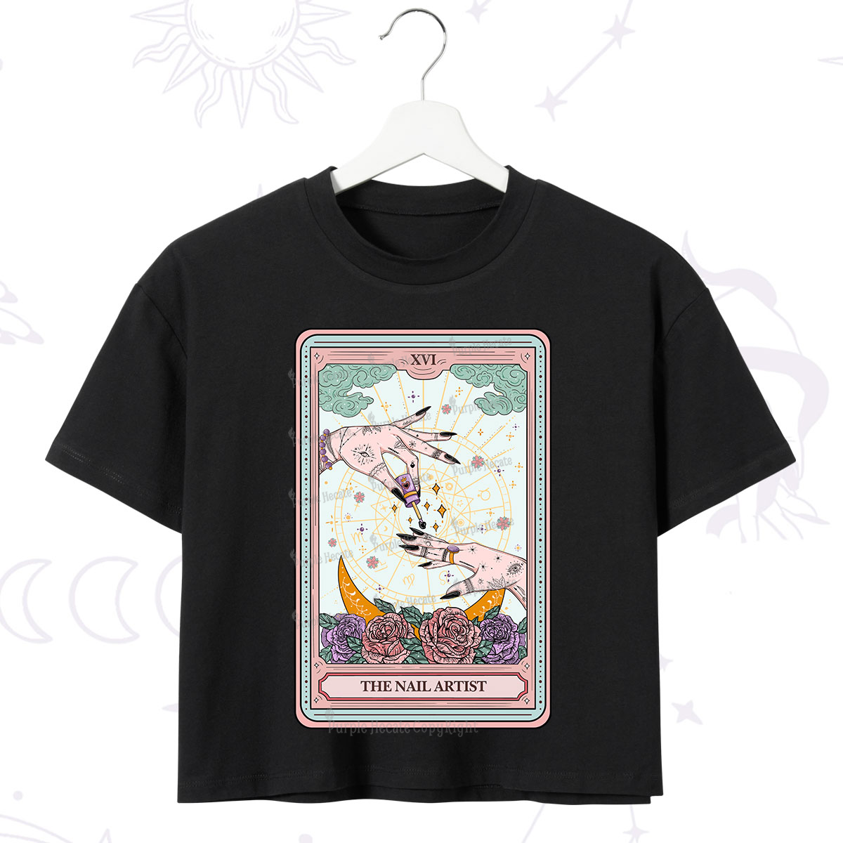 Purplehecate The Nail Artist Tarot Crop T-Shirt