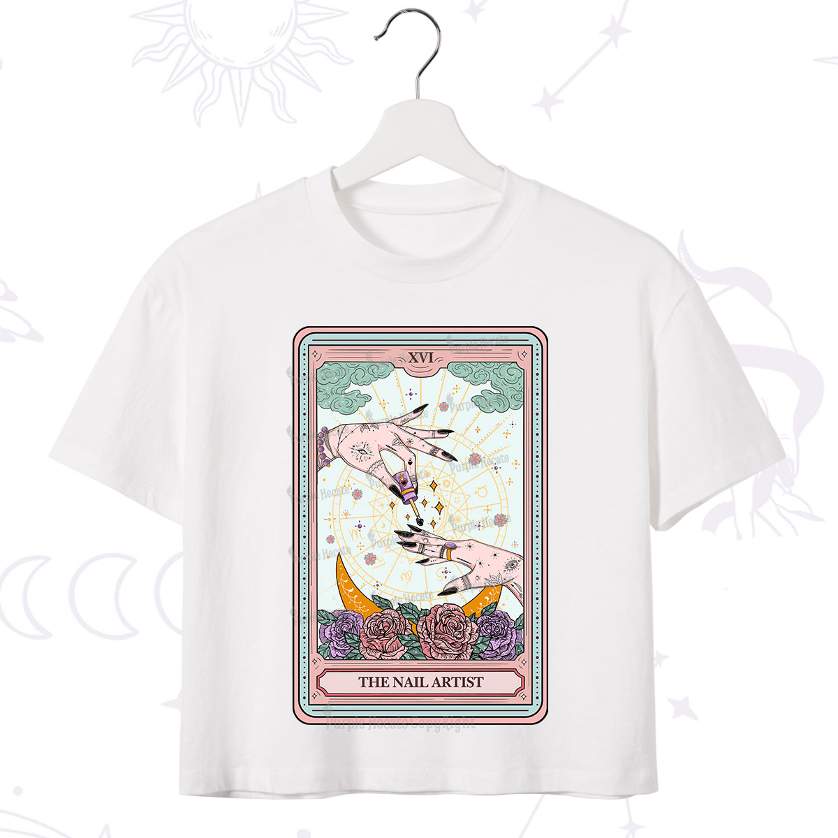 Purplehecate The Nail Artist Tarot Crop T-Shirt