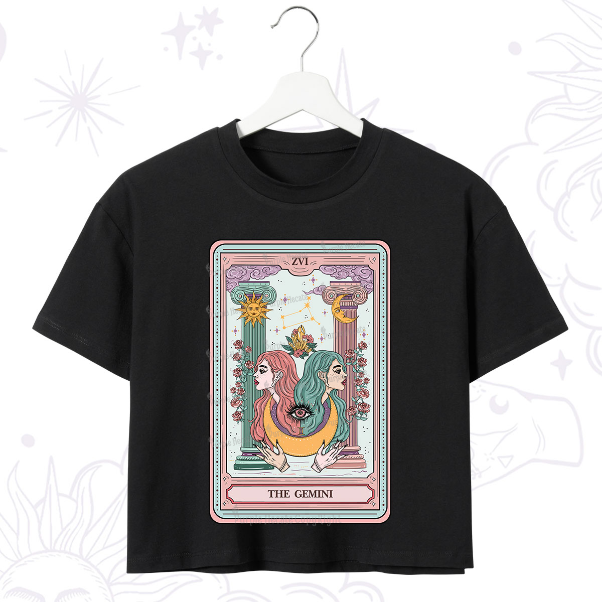 Purplehecate The Gemini Goddess Tarot Crop T-Shirt