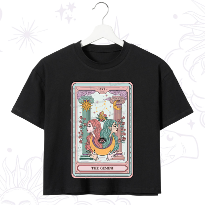 Purplehecate The Gemini Goddess Tarot Crop T-Shirt