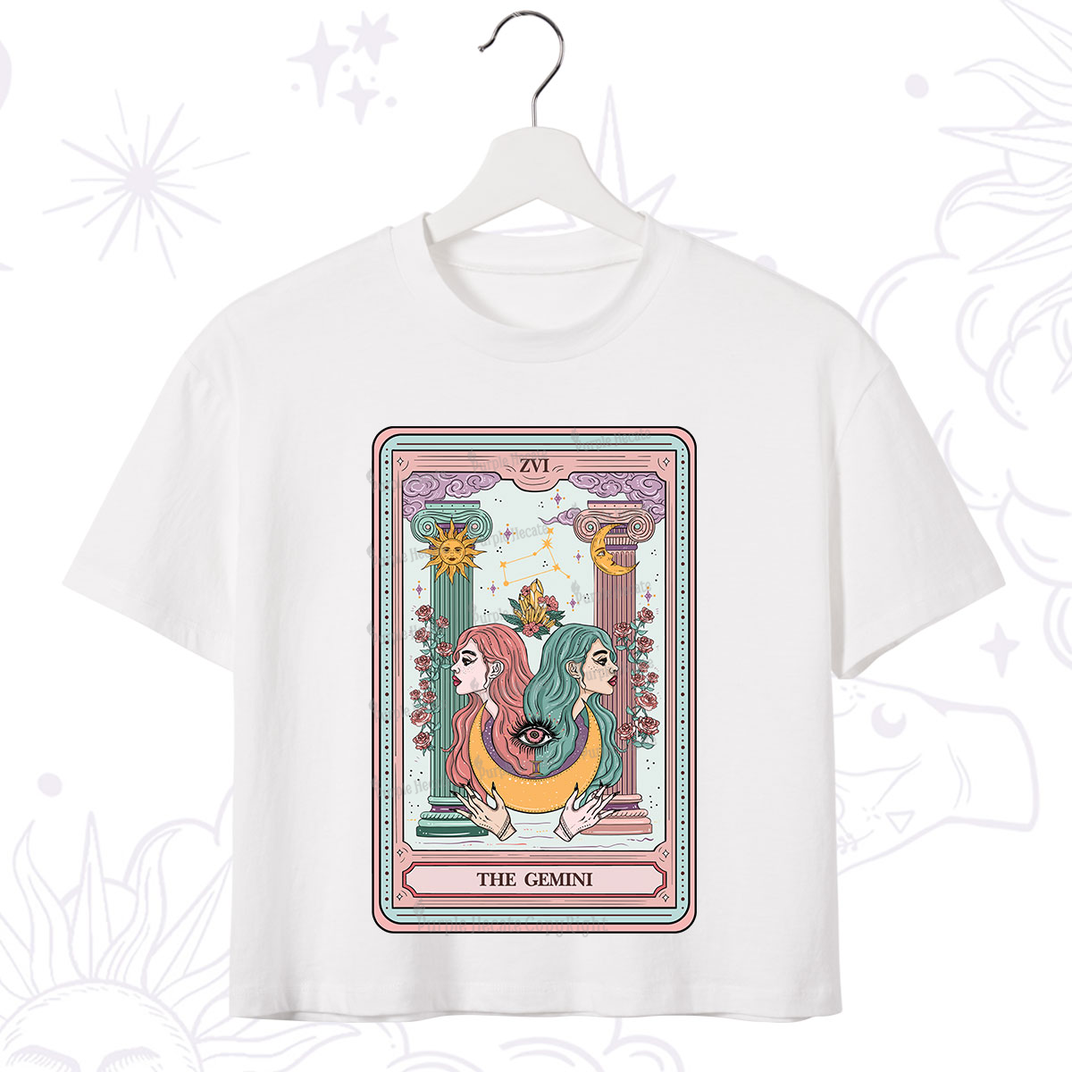 Purplehecate The Gemini Goddess Tarot Crop T-Shirt