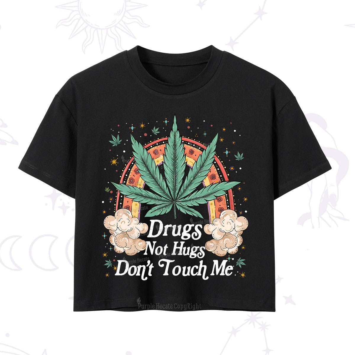 Purplehecate Drugs Not Hugs Crop T-Shirt