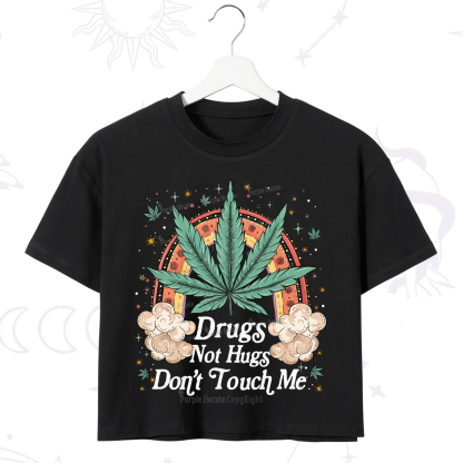 Purplehecate Drugs Not Hugs Crop T-Shirt