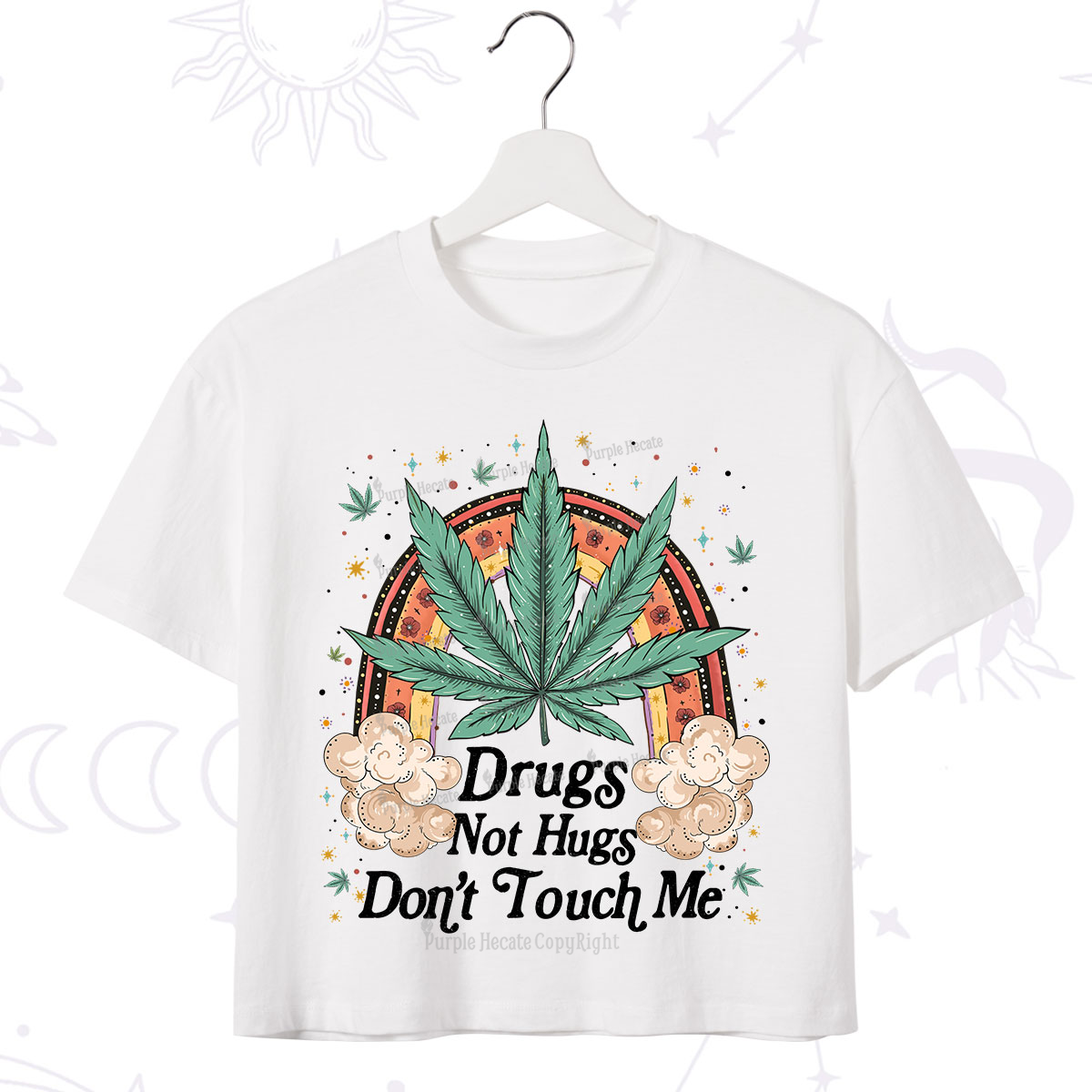 Purplehecate Drugs Not Hugs Crop T-Shirt