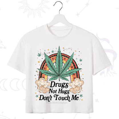 Purplehecate Drugs Not Hugs Crop T-Shirt