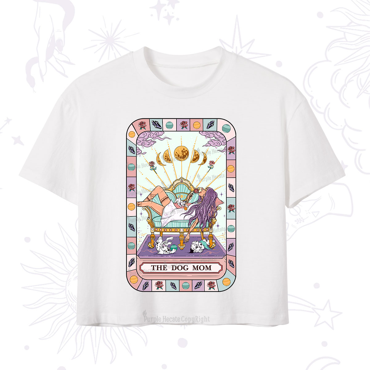 Purplehecate The Chill Dog Mom Crop T-Shirt