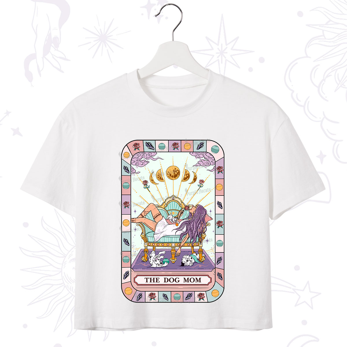 Purplehecate The Chill Dog Mom Crop T-Shirt