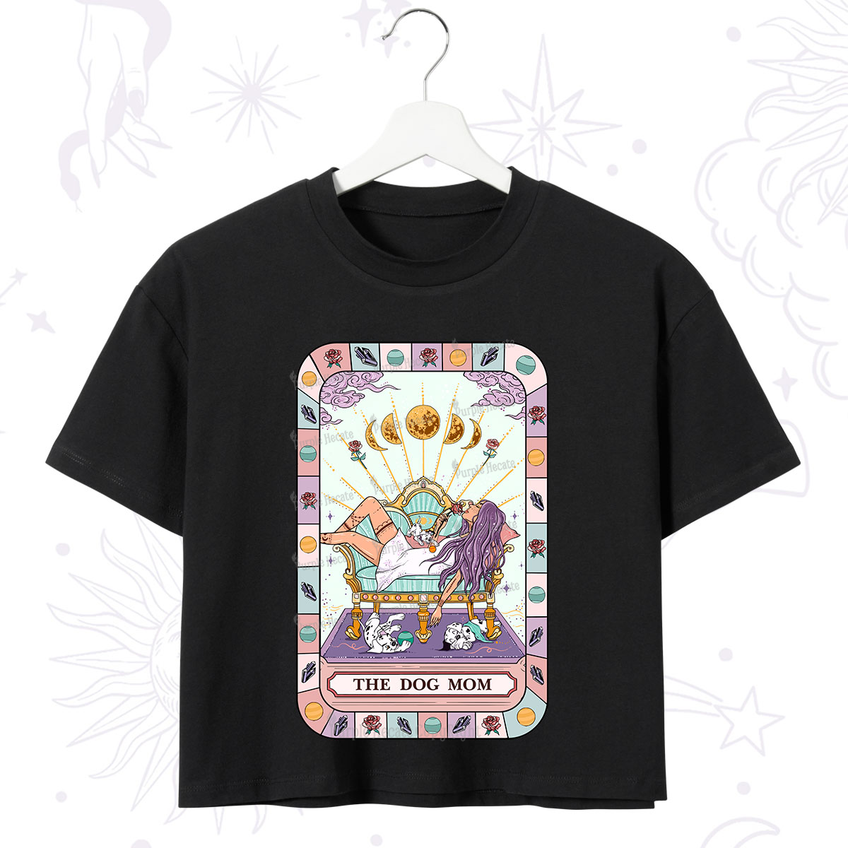 Purplehecate The Chill Dog Mom Crop T-Shirt