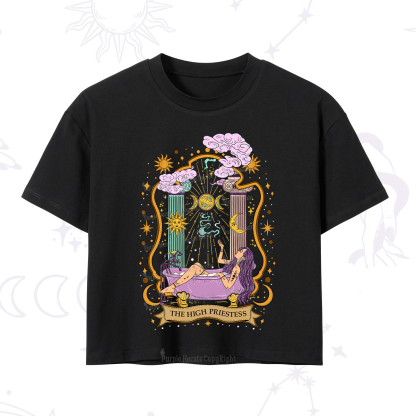 Purplehecate The High Priestess Goddess Crop T-Shirt