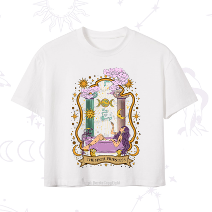 Purplehecate The High Priestess Goddess Crop T-Shirt