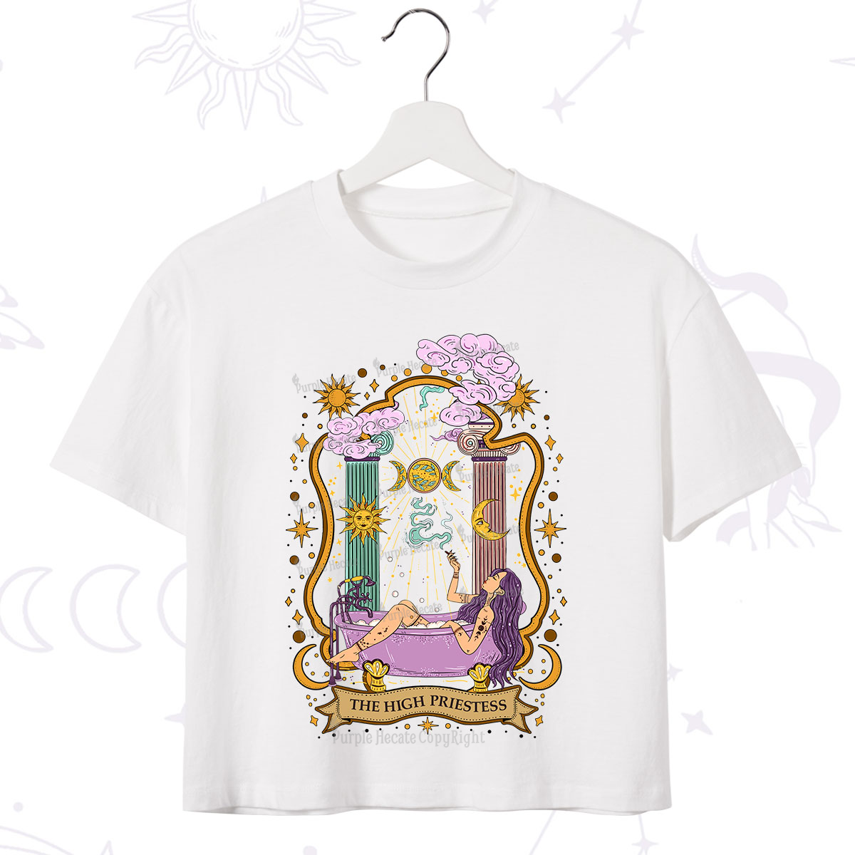 Purplehecate The High Priestess Goddess Crop T-Shirt
