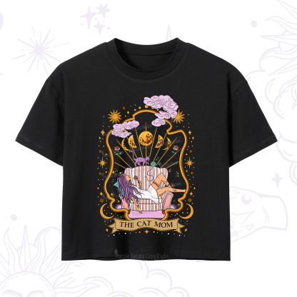 Purplehecate The Cat Mom Goddess Crop T-Shirt