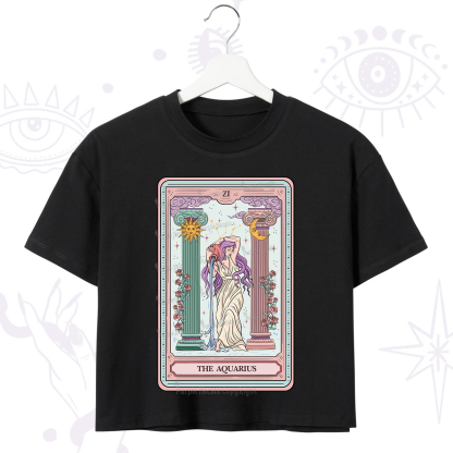 Purplehecate The Aquarius Goddess Tarot Crop T-Shirt