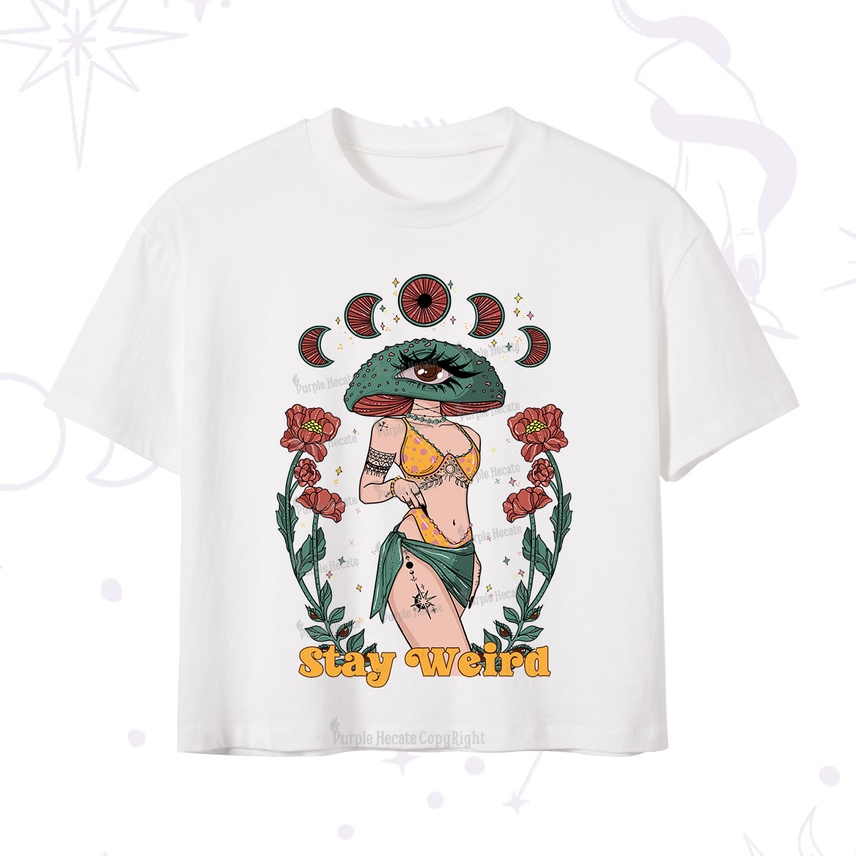 Purplehecate Stay Weird Crop T-Shirt