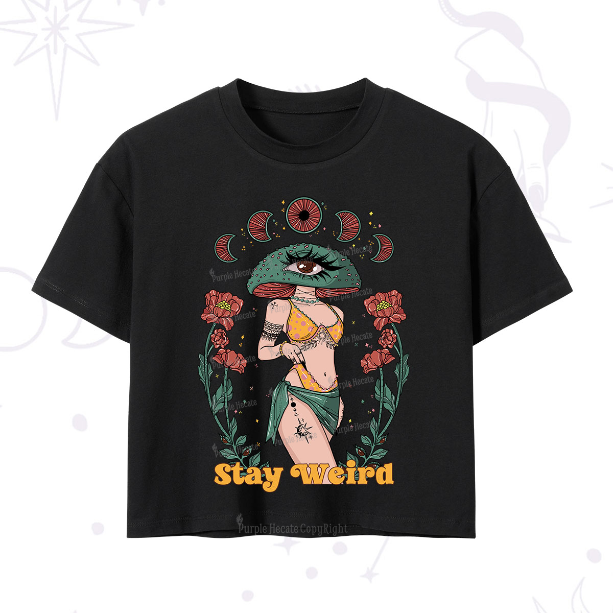 Purplehecate Stay Weird Crop T-Shirt