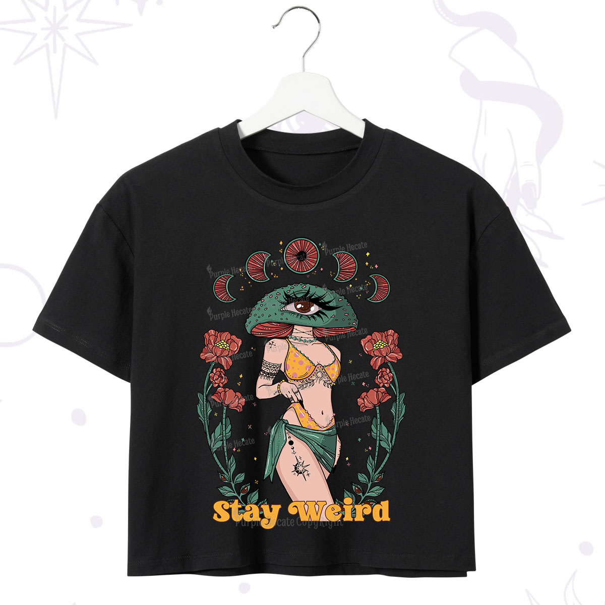 Purplehecate Stay Weird Crop T-Shirt