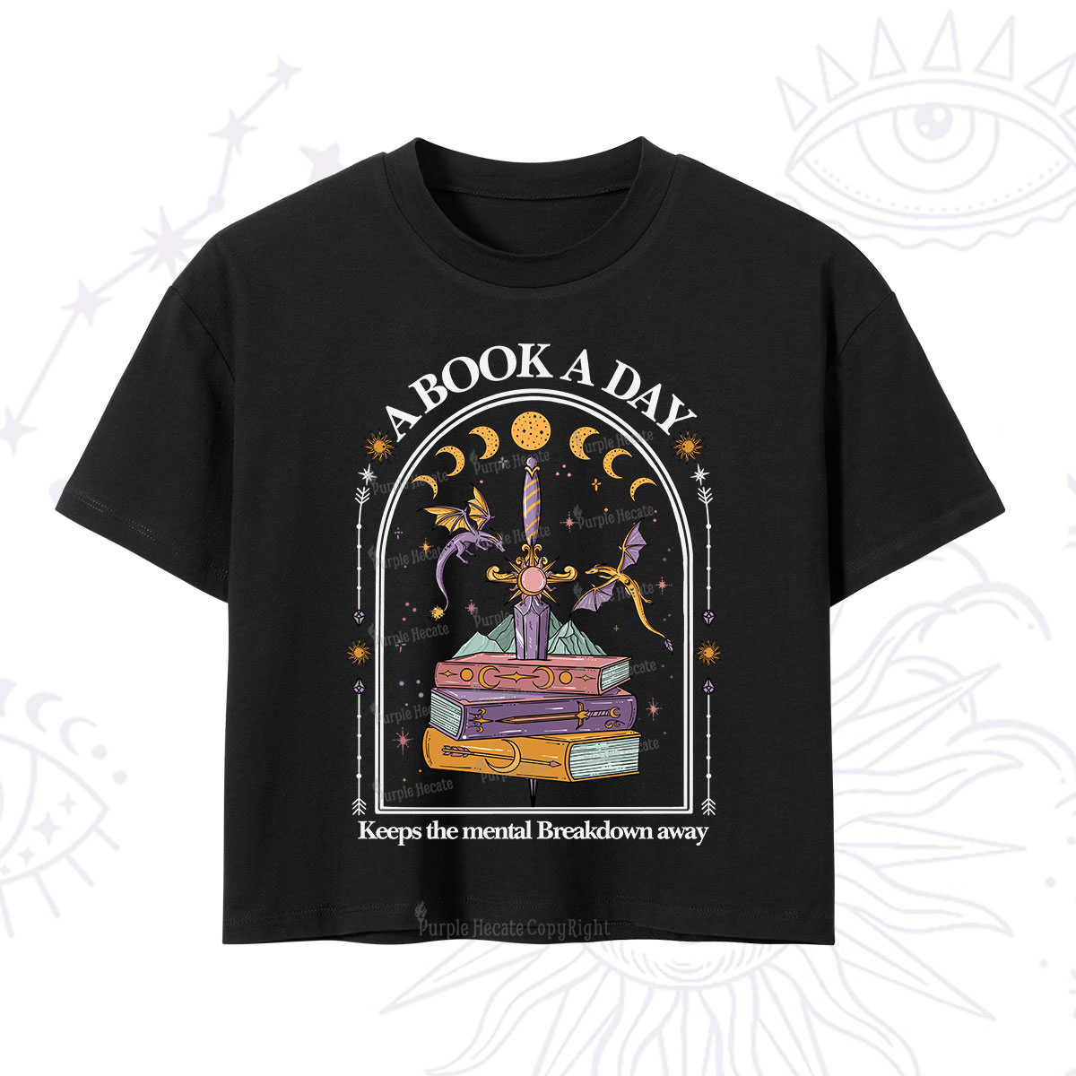 Purplehecate A Book A Day Keeps The Mental Breakdown Away Crop T-Shirt