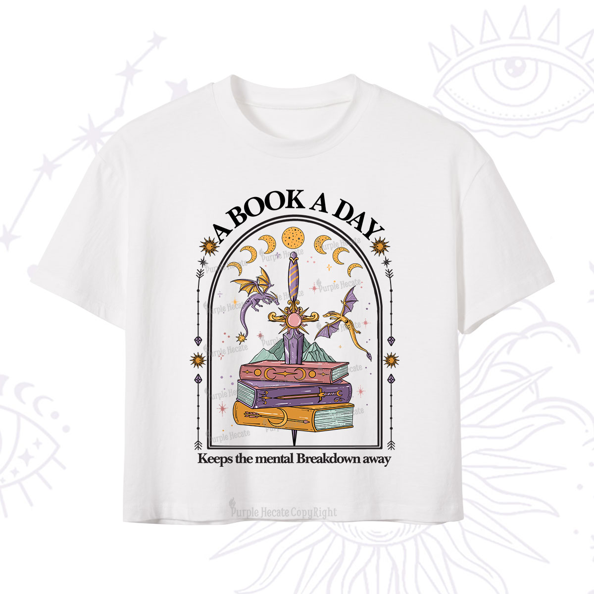 Purplehecate A Book A Day Keeps The Mental Breakdown Away Crop T-Shirt