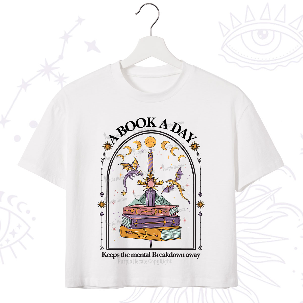 Purplehecate A Book A Day Keeps The Mental Breakdown Away Crop T-Shirt