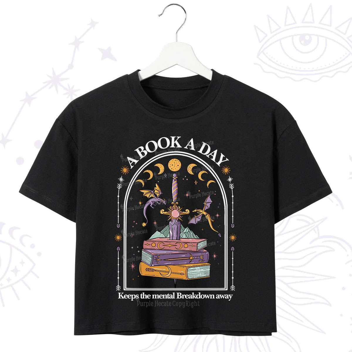 Purplehecate A Book A Day Keeps The Mental Breakdown Away Crop T-Shirt