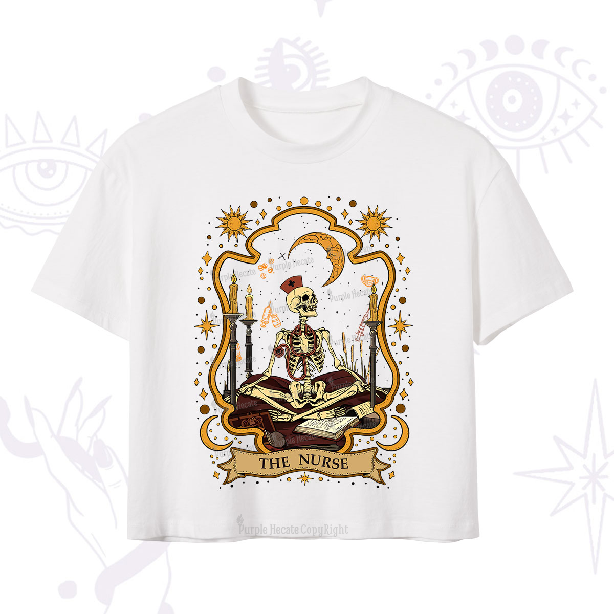 Purplehecate The Nurse Skeleton Crop T-Shirt