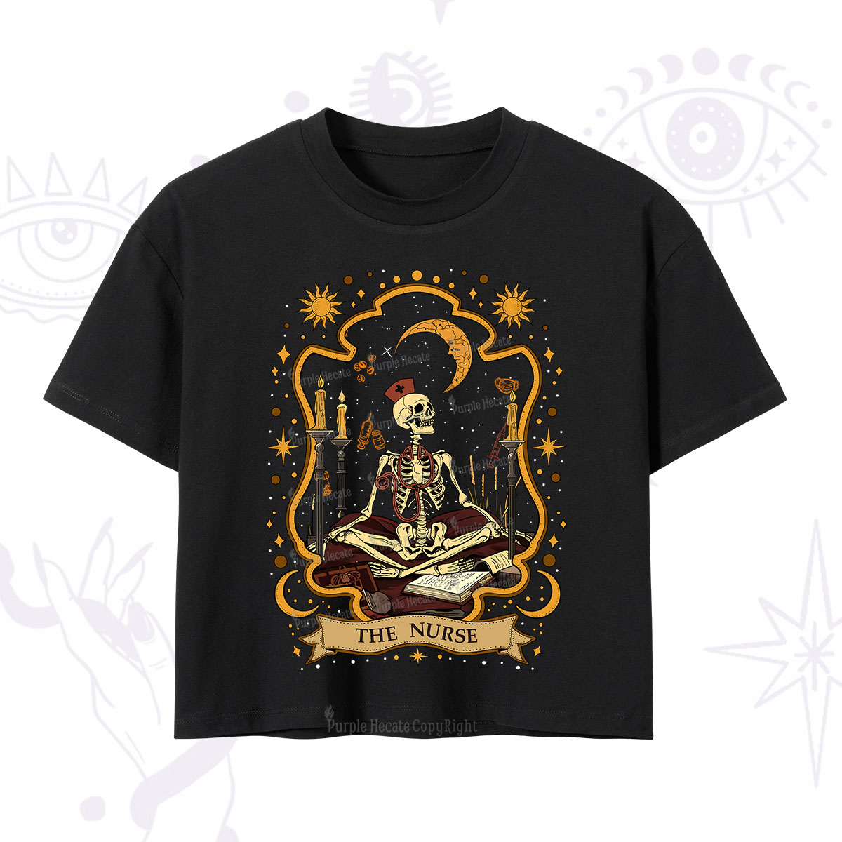 Purplehecate The Nurse Skeleton Crop T-Shirt