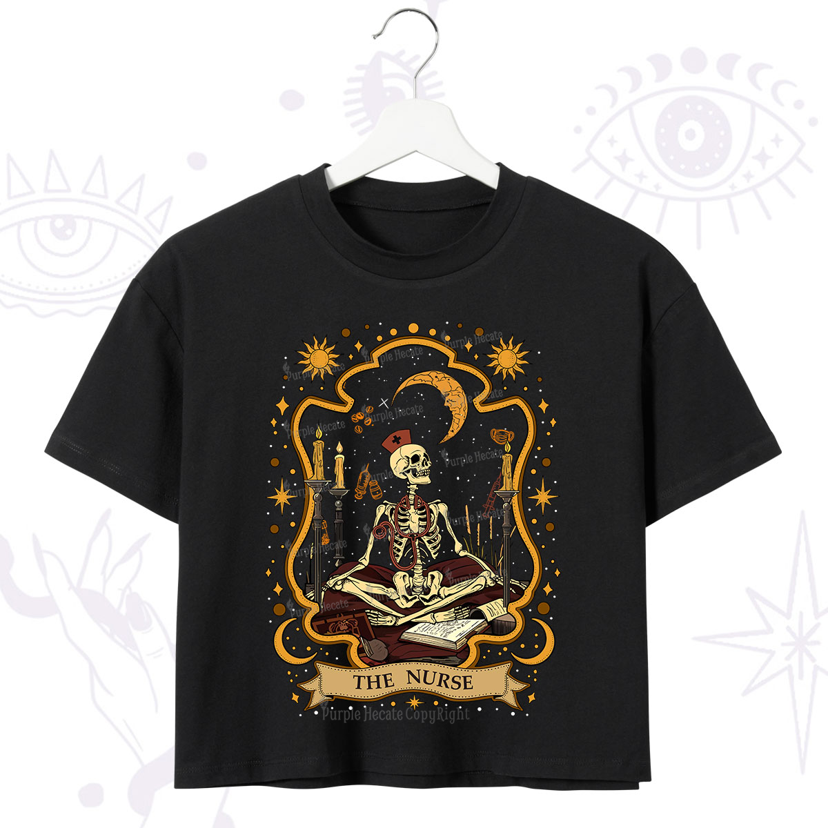 Purplehecate The Nurse Skeleton Crop T-Shirt