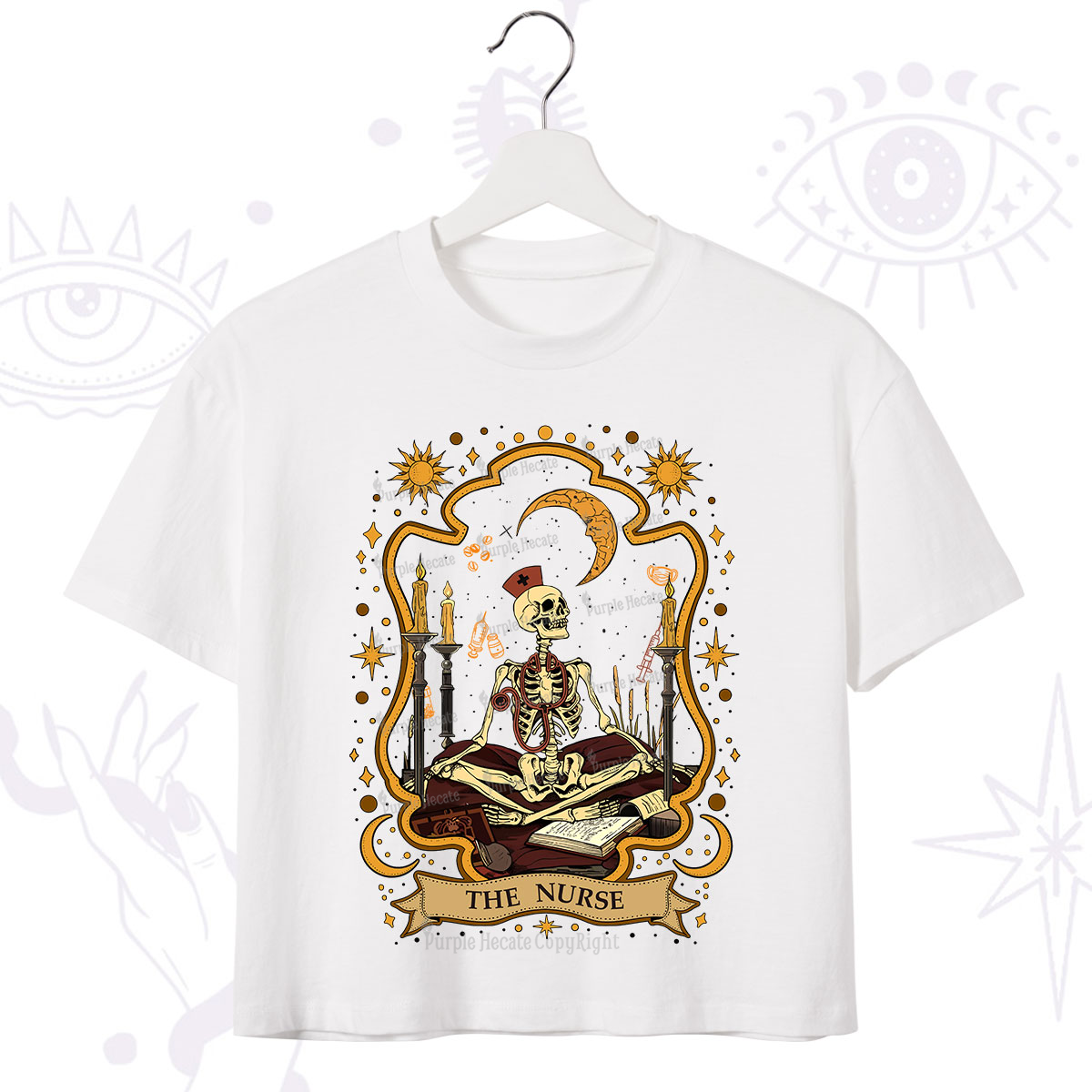Purplehecate The Nurse Skeleton Crop T-Shirt