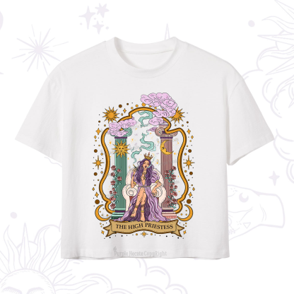 Purplehecate The High Priestess Goddess Crop T-Shirt