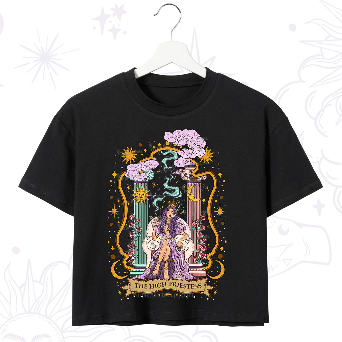 Purplehecate The High Priestess Goddess Crop T-Shirt