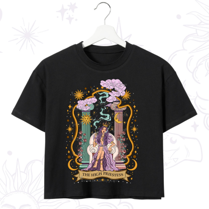 Purplehecate The High Priestess Goddess Crop T-Shirt