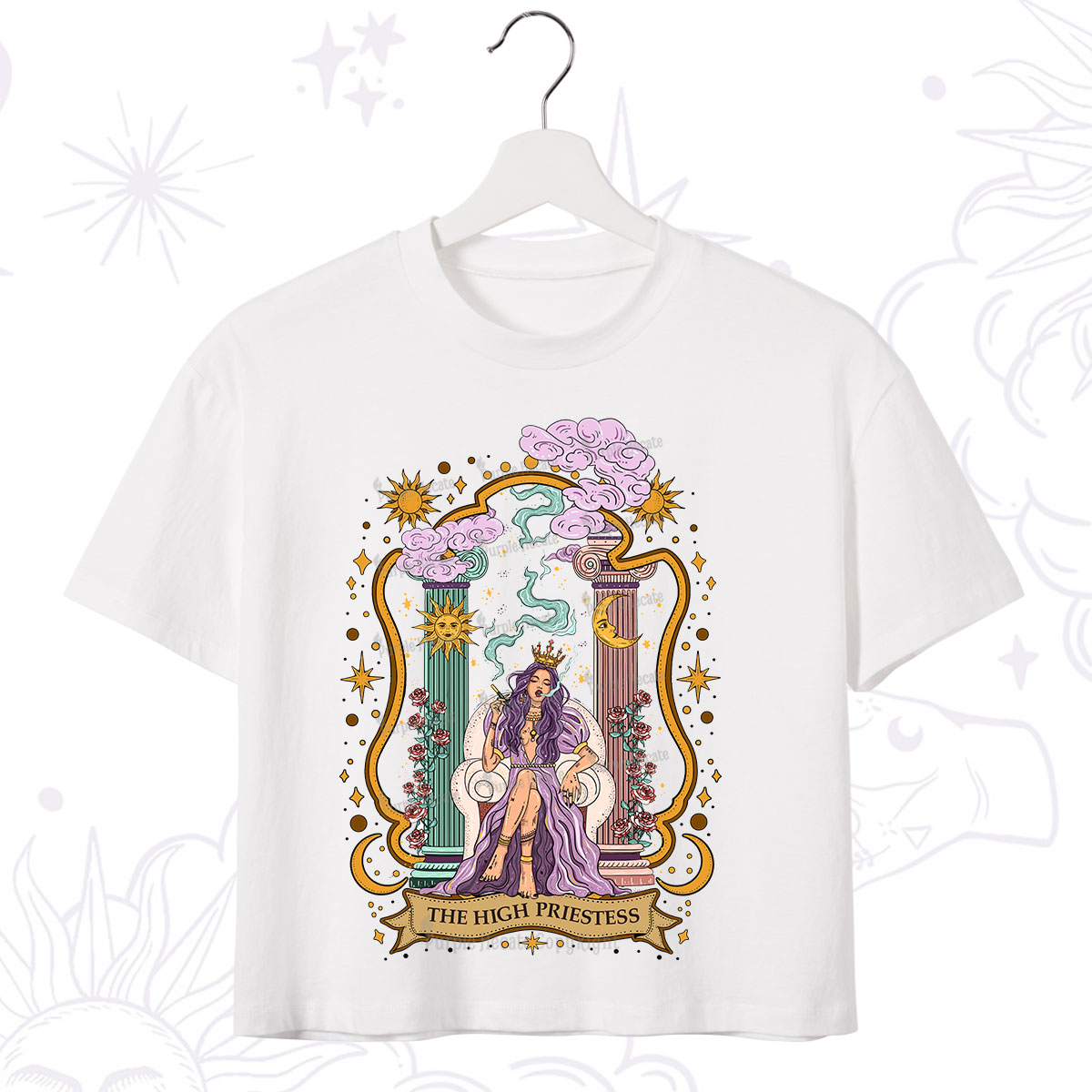 Purplehecate The High Priestess Goddess Crop T-Shirt