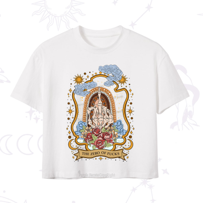 Purplehecate The Zero of Fucks Skeleton Crop T-Shirt