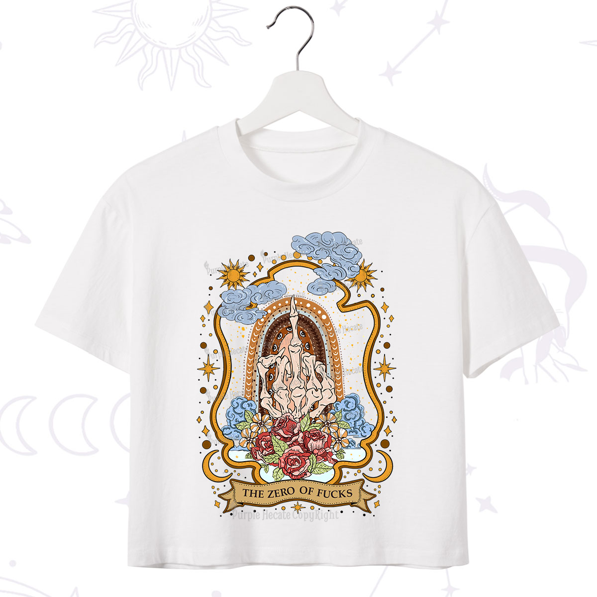 Purplehecate The Zero of Fucks Skeleton Crop T-Shirt