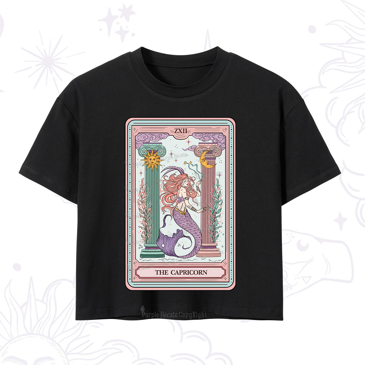 Purplehecate The Capricorn Goddess Tarot Crop T-Shirt