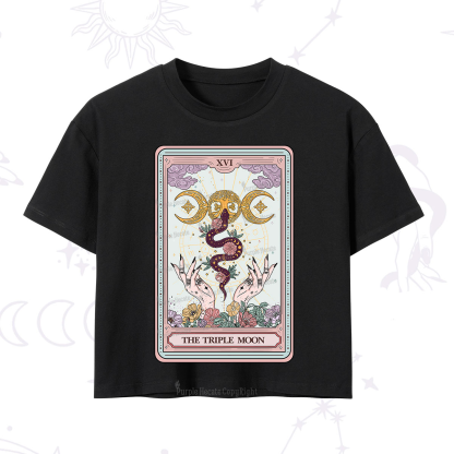 Purplehecate The Triple Moon Tarot Crop T-Shirt