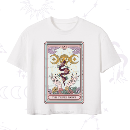 Purplehecate The Triple Moon Tarot Crop T-Shirt