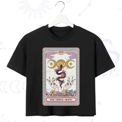 Purplehecate The Triple Moon Tarot Crop T-Shirt