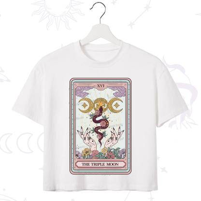 Purplehecate The Triple Moon Tarot Crop T-Shirt