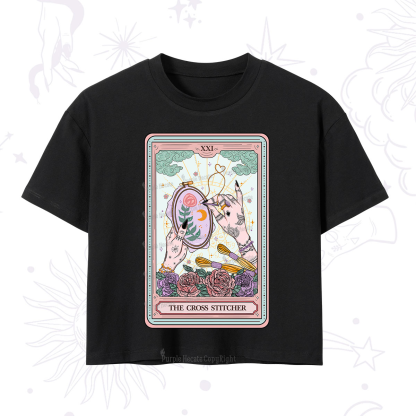 Purplehecate The Cross Stitcher Tarot Crop T-Shirt