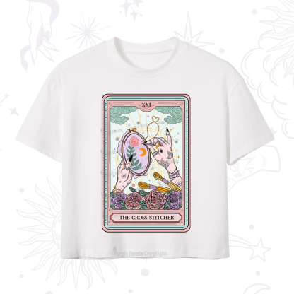 Purplehecate The Cross Stitcher Tarot Crop T-Shirt