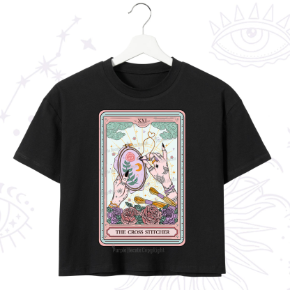 Purplehecate The Cross Stitcher Tarot Crop T-Shirt