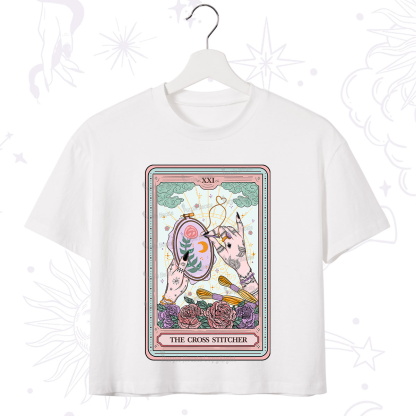 Purplehecate The Cross Stitcher Tarot Crop T-Shirt