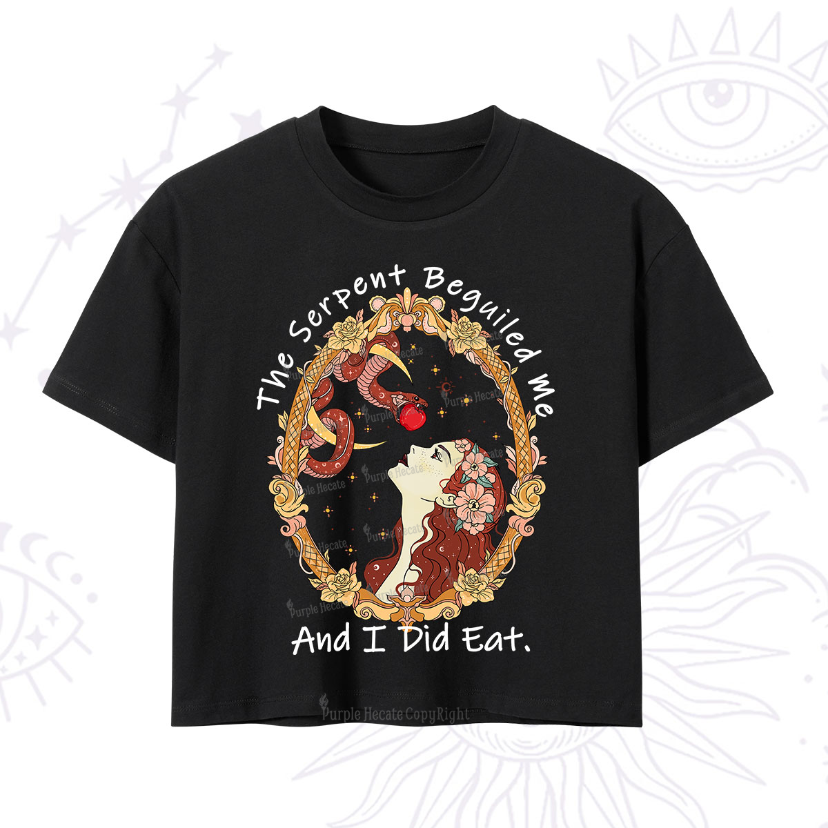 Purplehecate The Serpent Beguiled Me, And I Did Eat Crop T-Shirt