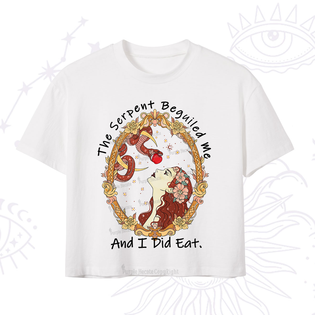 Purplehecate The Serpent Beguiled Me, And I Did Eat Crop T-Shirt