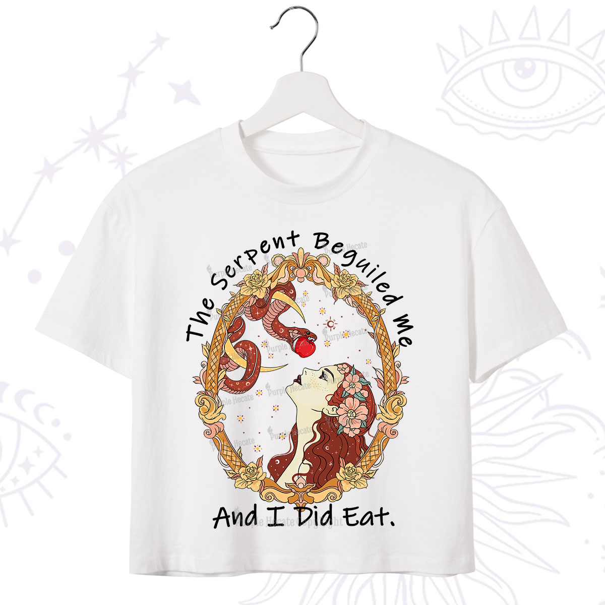 Purplehecate The Serpent Beguiled Me, And I Did Eat Crop T-Shirt